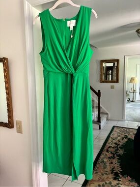 NWT Lilly Pulitzer Emerald Green Twist-Front Midi Dress
